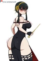 1girls ass assassin big_ass big_breasts big_butt black_hair breasts darkprincess04 eye_contact female female_human female_only fully_clothed human light-skinned_female light_skin looking_at_viewer looking_back mature_female pale-skinned_female plump_ass red_eyes sideboob slim_waist solo solo_female solo_focus spy_x_family standing stiletto_(weapon) thick_thighs thighhighs thighs thorn_princess tight_clothing wide_hips yor_briar yor_forger