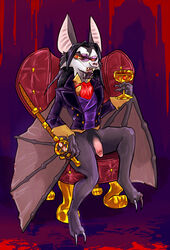 1boy bat blood bottomless chair claws fangs goblet jonas male male_only penis red_eyes sabre_(weapon) solo stoker vampire wings