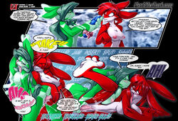 anthro ass barefoot blue_eyes blush breasts comic couple dialogue dildo emeri_meyer english_text female fur furafterdark furry gift gnaw green green_hair hair hindpaw insertion juices lagomorph long_hair navel nipples nude penetration plantigrade pussy pussy_juice rabbit red red_eyes red_hair sex sex_toy tail tantrum_bunny text vaginal_penetration white_fur yuri