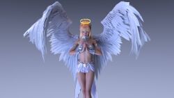 1girls 2019 3d angel angel_girl angel_wings blonde_female blonde_hair creature female female_only front_view gradient_background halo looking_at_viewer pat3dx sci-fi science_fiction slushe_(website) solo solo_female supernatural wings