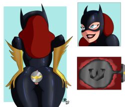 anal barbara_gordon batgirl batman:_the_animated_series batman_(series) blue_eyes bunbunmuffinart buttplug dc dc_comics dcau female light-skinned_female light_skin logo_buttplug red_hair sex_toy superheroine