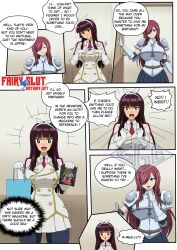 2girls doujinshi erza_scarlet fairy_tail female_only ggc kagura_mikazuchi long_hair multiple_girls red_hair sfw