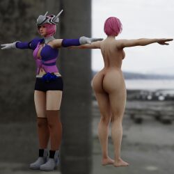 1girls 3d alisa_bosconovitch aqua_eyes female female_only kishi namco pink_hair robot_girl solo t_pose tagme tekken tekken_7 tekken_tag_tournament_2