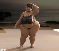 1girls 3d 3d_(artwork) ass bbw beach big_ass big_breasts bikini black_bikini blue_eyes breasts brown_hair daz3d daz_studio fat fat_ass fat_female feet female female_only granny hips large_ass large_breasts legs lowhangingfruit3d_(artist) mature_female milf obese original_character pinup smile solo swimsuit thick_ass thick_legs thick_thighs thighs thong thong_bikini ugly_female vanya_markova_zhivkova_(lhf3d) wide_hips