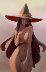 1girls black_hair long_hair naked nude original original_character susho witch