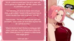 1boy 1girls armpit armpit_fetish armpit_sex armpits caption cumshot dialogue edit english_text female fetish gripping human hurt hurt_expression male naruto naruto_shippuden penis sakura_haruno sweat text uzumaki_naruto yakochii