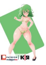 1girls 2022 ass_visible_through_thighs blush bra breasts green_bra green_eyes green_hair green_panties hand_on_hip keisar_(artist) looking_at_viewer navel one-punch_man panties patreon_username short_hair small_breasts standing tagme tatsumaki thick_thighs thighs