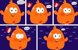 <3_eyes anal anal_sex animal_penis babytv balls blob blue_background comic cum cum_in_ass cumshot english_text hi_res humanoid_penis male male_only orange penis pitch_and_potch potch potch_the_blob potchfan100 sex tapering_penis