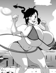 big_breasts bikini breasts female gigantic_breasts harorlood hoola_hoop marina_(harorlood) tagme