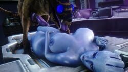 1boy 1girls 3d alien animated areolae asari balls big_breasts big_penis blue_skin breasts canine_penis completely_nude_female erection female female_on_feral feral knot large_breasts liara_t'soni licking male mass_effect masturbation nipples noname55 nude on_back penis sound source_filmmaker straight submissive_female testicles varren video voluptuous zoophilia