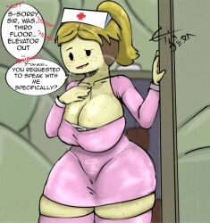 1girls 2021 5_fingers adventure_time big_ass big_breasts black_eyes blonde_hair blush blushing breast_freckles cartoon_network casual_conversation color-it-in color-it-in_(cii) cute female freckles freckles_on_breasts freckles_on_thighs nurse nurse_cap nurse_hat nurse_pound_cake nurse_uniform pink_stockings ponytail pound_cake stockings tagme thick_thighs thigh_freckles