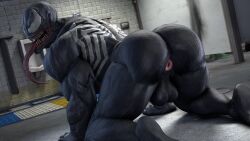1boy 3d ass balls gay humanoid inviting inviting_to_sex looking_at_viewer looking_back male male_only marvel marvel_comics muscular nude presenting_ass smooth_skin solo solo_focus symbiote tongue tongue_out venom venom_(marvel)