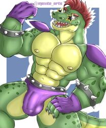 1boy 2023 abs alligator alligatorid anthro anthro_focus anthro_only anthro_solo artist_name ball_bulge bara barazoku belt big_bulge bracelet bracelets bulge bulge_through_clothing claws crocodile crocodilian crocodylid detailed_bulge digital_drawing_(artwork) digital_media_(artwork) fangs finger_claws fingerless_gloves five_nights_at_freddy's five_nights_at_freddy's:_security_breach flaccid flaccid_cock flaccid_penis flexing flexing_arm flexing_bicep furry furry_male furry_only gay_male genital_outline glans glasses gloves green_body green_scales green_skin hand_on_thighn huge_bulge male male_anthro male_nipples male_only maxito_arts mohawk_(hairstyle) montgomery_gator_(fnaf) mostly_nude muscles muscular_anthro muscular_arms muscular_male navel no_visible_genitalia open_smile partially_clothed partially_clothed_male partially_nude pecs pectorals penis_outline posing red_eyes red_hair reptile reptile_humanoid scales scalie scalie_humanoid scottgames sharp_teeth shoulder_pads simple_background smile smiley_face smiling solo solo_anthro solo_in_panel spiked_belt spiked_bracelet spiked_tail spikes spikes_(anatomy) star_glasses steel_wool_studios sunglasses tongue underwear