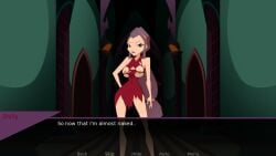 breasts_out cloud_tower_witch corridor dialogue human juiceshooters nipples red_dress ripped_clothing ripped_dress shilly_(winx_club) text torn_clothes winx_club