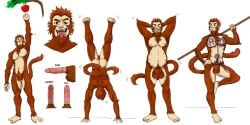 animal_genitalia anthro balls erection genitals handstand haplorhine male male_pregnancy mammal monkey mpreg multi_nipple nipples nude penis plantigrade pose pregnant pregnant_male primate reaching sheath solo solo_male standing tattoo tongue tongue_out zerogravid