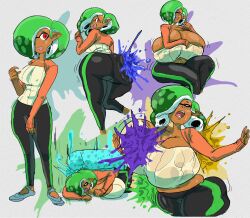 ass_expansion breast_expansion huge_ass huge_breasts ink inkling oc rchammer splatoon sweatpants