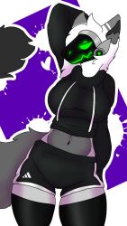 clothed female furry gray_fur grey_skin protogen synth07