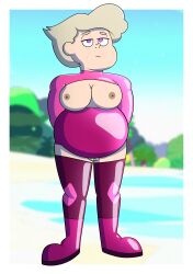 1girls 2022 barbara_miller bbw big_breasts blonde_hair brainwashed breasts cartoon_network chubby chubby_female commission digital_media_(artwork) e350 exhibitionism exhibitionist female female_only hypnosis latex milf nipples obese_female solo steven_universe uncensored