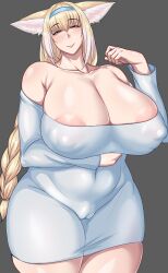 1girls arknights big_breasts big_thighs breasts busty chubby chubby_female curvy curvy_body curvy_female female fox_ears fox_girl gigantic_breasts huge_breasts huge_thighs large_breasts love321 massive_breasts massive_thighs mature mature_female milf navel navel_visible_through_clothes pussy pussy_visible_through_clothes suzuran_(arknights) thick_thighs thighs venus_body voluptuous wide_thighs