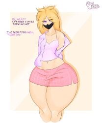 1girls big_legs bottom_heavy casual casual_conversation facemask female female_focus female_only huge_hips hyper hyper_ass hyper_thighs lucia_(mr.coco) mr.coco mrcoco pear_shaped pov shy small_breasts thick_thighs wholesome wide_hips