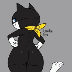 animated anthro big_ass big_butt bubble_ass bubble_butt fat_ass goldeneyensfw looking_back morgana_(persona) shortstack spank spanked spanked_butt spanking spanking_ass