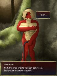anthro castlevania castlevania:_portrait_of_ruin dialogue dialogue_box english_text frog furry iwtbat_(artist) jonathan_morris male male_only nude nude_male post_transformation transformation