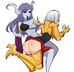 2girls adepta_sororitas ass bound centurii-chan chaos_(warhammer) chaos_daemon daemonette female female_only imperium_of_man multiple_girls power_armor sister_of_battle slaanesh spanking warhammer_(franchise) warhammer_40k yuri