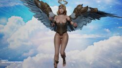 angel half-dressed hel_(smite) mythology naked norse_mythology smite