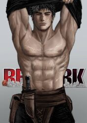 1boy abs akistrike armpits arms_up belly belly_button berserk black_hair brown_eyes buff buff_male dagger dark_hair elf_ears fit fit_male guts_(berserk) handsome lips male male_focus male_only manly muscle muscles muscular muscular_male nipples one_eye one_eye_closed pointy_ears pouch revealing_breasts ripped scar scar_across_eye scar_across_face scar_on_arm scar_on_cheek scar_on_chest scar_on_face scar_on_nose scar_on_stomach scarred scarred_breasts scarred_face scarred_for_life scars scars_all_over scars_on_arm scars_on_chest scars_on_face sharp_ears shirt_lift shirt_up shirtless spiky_hair stress_stripe sweat sweating sweaty tagme taking_clothes_off taking_off_shirt taking_shirt_off throwing_dagger toned toned_male tummy undressing weapons white_hair white_hair_stripe white_striped_hair