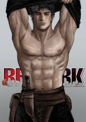 1boy abs akistrike armpits arms_up belly belly_button berserk black_hair brown_eyes buff buff_male dagger dark_hair elf_ears fit fit_male guts_(berserk) handsome lips male male_focus male_only manly muscle muscles muscular muscular_male nipples one_eye_closed pointy_ears pouch revealing_breasts ripped scar scar_across_eye scar_across_face scar_on_arm scar_on_cheek scar_on_chest scar_on_face scar_on_nose scar_on_stomach scarred scarred_breasts scarred_face scarred_for_life scars scars_all_over scars_on_arm scars_on_chest scars_on_face sharp_ears shirt_lift shirt_up shirtless spiky_hair stress_stripe sweat sweating sweaty tagme taking_clothes_off taking_off_shirt taking_shirt_off throwing_dagger toned toned_male tummy undressing weapons white_hair white_hair_stripe white_striped_hair