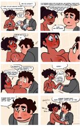 1boy 1girls aged_up blush blushing_profusely breast_milk breast_sucking breastfeeding breasts brown_hair canon_couple cartoon_network chubby_male closed_eyes comic comic_strip connie_maheswaran crying crying_with_eyes_open curly_hair dark-skinned_female dark_skin dialogue earrings embarrassed english english_text fully_clothed gushing lactating lactation large_breasts laughing long_hair looking_at_another looking_at_partner loving_gaze loving_look medium_breasts necklace nervous nipples older pleasure_face relieved request sad santan999 short_hair slice_of_life smile speech_bubble steven_quartz_universe steven_universe surprised text tissue tissue_paper topless topless_female wet_clothes wholesome