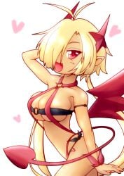 bikini bikini_bottom bikini_top breasts disgaea disgaea_rpg fallen_angel horns large_breasts lucy_(disgaea_rpg) nippon_ichi_software skimpy_bikini tail tanned tanned_female tanned_skin wings