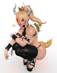 1girls black_fingernails black_toenail_polish black_toenails blonde_female bowsette clawed_feet clawed_toes feet female female_only heels hi_res long_fingernails long_nails long_toenails looking_at_viewer mario_(series) new_super_mario_bros._u_deluxe open_toe_shoes popogori sandals sharp_toenails solo solo_female tail toe_claws toes white_background