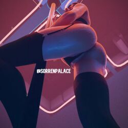 1girls 3d ass back_view blender female fortnite fortnite:_battle_royale heidi_(fortnite) lingerie lingerie_only partially_nude pole_dancing sorrenpalace war_zg