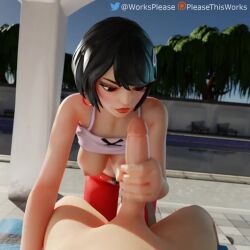 1boy 1girls 3d animated asian asian_female black_hair blowjob brown_eyes cum cum_in_mouth cum_on_face cum_on_tongue cute evie_(fortnite) eye_contact fortnite fringe handjob licking_penis lipstick long_penis moaning oral partial_male petite pleasethisworks pov red_lipstick ronin_(fortnite) seductive_eyes seductive_mouth short_hair shorter_than_30_seconds sound tongue_out video voice_acted wink winking_at_viewer