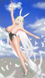 1girls ass big_breasts bird black_bunnysuit blonde_female blonde_hair blue_eyes bunny_ears bunny_tail bunnysuit cerestia_of_life cleavage clothing elf_ears feet female female_only full_body goddess hair headwear heels high_heels huge_breasts kautism last_origin leggings legs legwear long_hair mature mature_female mature_woman milf pointy_ears solo solo_female thick_thighs thighs