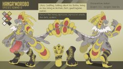 absurd_res anthro balls big_balls big_feet big_penis feet genitals hi_res huge_balls huge_cock huge_feet kommo-o male male_only markings model_sheet nintendo penis pokémon_(species) pokemon ranara slightly_chubby solo tall tribal tribal_markings video_games