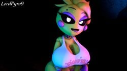 1girls 3d 3d_(artwork) animatronic bib big_breasts breasts female female_only five_nights_at_freddy's five_nights_at_freddy's_2 large_breasts looking_at_viewer lordpyro9 solo solo_female top_heavy toy_chica_(eroticphobia) toy_chica_(fnaf) voluptuous wide_hips yellow_body