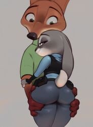 big_ass clothing judy_hopps naughty_face nick_wilde qupostuv35 smile zootopia