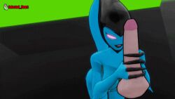 alien_girl animated ben_10 blue_skin disembodied_penis handjob infected_heart kineceleran