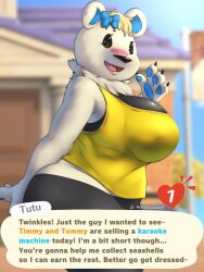 aeonspassed animal_crossing bear big_breasts breasts clothed female furry nintendo tagme tutu_(animal_crossing) ursid ursine