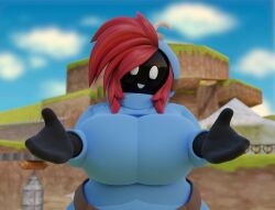 big_breasts black_skin bob-omb bombi breasts female guacamolemuffler humanoid large_breasts mario_(series) nintendo shy-bomb shy_gal super_mario_64 tagme