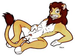 1990s 1995 1boy 20th_century anthro feline fur furry lance_rund lion male male_only nude reclining sheath solo year