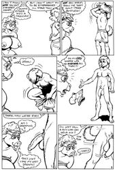 anthro balls big_penis bondage bovine boy_scout breasts canine female fur glasses huge_breasts karno male maledom nipples page_3 penis rope sheath tail undressing young