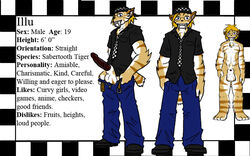 anthro checkers erection feline fur furry illu illuminatii male model_sheet penis sabertooth sheath tie tiger