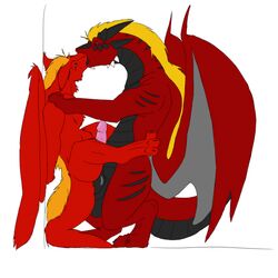 anal blue_penis dragon furry furry_only gay horns male morca no_humans penis scalie size_difference twile wings