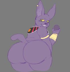 anthro ass avenaked big_butt champa dragon_ball dragon_ball_super huge_butt looking_back male male_focus male_only mostly_nude overweight overweight_male solo thick_thighs wide_hips