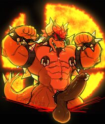 abs accessory anthro balls bara big_penis bowser cock_ring flexing genital_piercing genitals giga_bowser hi_res huge_cock jewelry koopa looking_at_viewer male male_focus male_only mario_(series) muscular muscular_male nintendo nipple_piercing nipples penis penis_accessory penis_jewelry penis_piercing piercing poppin prince_albert_piercing solo super_smash_bros. tongue tongue_out video_games