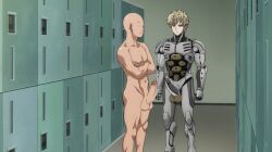 2boys balls edit edited editfag erection genitals genos male male_only one-punch_man penis retracted_foreskin saitama screencap screenshot screenshot_edit uncut unknown_artist