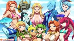 11girls 2022 6+girls armless artist_logo artist_website big_breasts bikini blonde_female blonde_hair blue_eyes blue_hair blue_skin braid brown_eyes cleavage dark-skinned_female elf_ears female female_only fi flat_chest flower_in_hair fused_shadow green_eyes green_hair huge_breasts hyrule_warriors imp_midna lana_(the_legend_of_zelda) large_breasts linkle lipstick long_blonde_hair long_hair long_orange_hair looking_at_viewer malon marin medium_breasts medium_hair midna mipha multiple_females multiple_girls nintendo orange_eyes orange_hair princess_ruto princess_zelda purple_eyes red_eyes reit saria short_blonde_hair short_blue_hair short_green_hair short_hair size_difference small_breasts smile smiling_at_viewer swimsuit tetra the_legend_of_zelda the_legend_of_zelda:_breath_of_the_wild the_legend_of_zelda:_link's_awakening the_legend_of_zelda:_ocarina_of_time the_legend_of_zelda:_skyward_sword the_legend_of_zelda:_the_wind_waker the_legend_of_zelda:_twilight_princess thighs twin_braids upper_body_focus watermark wide_hips wink winking_at_viewer yellow_sclera zelda_(hyrule_warriors)